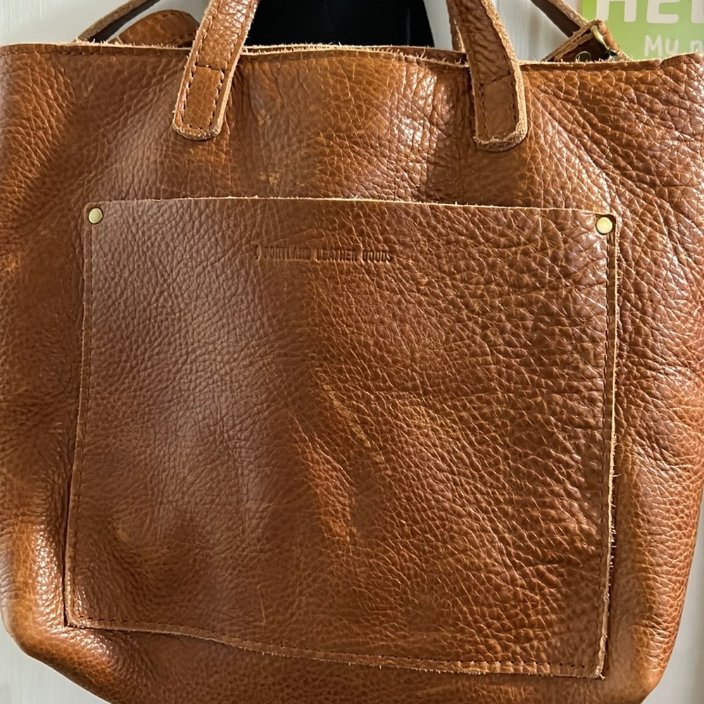 Portland leather medium zip crossbody tote